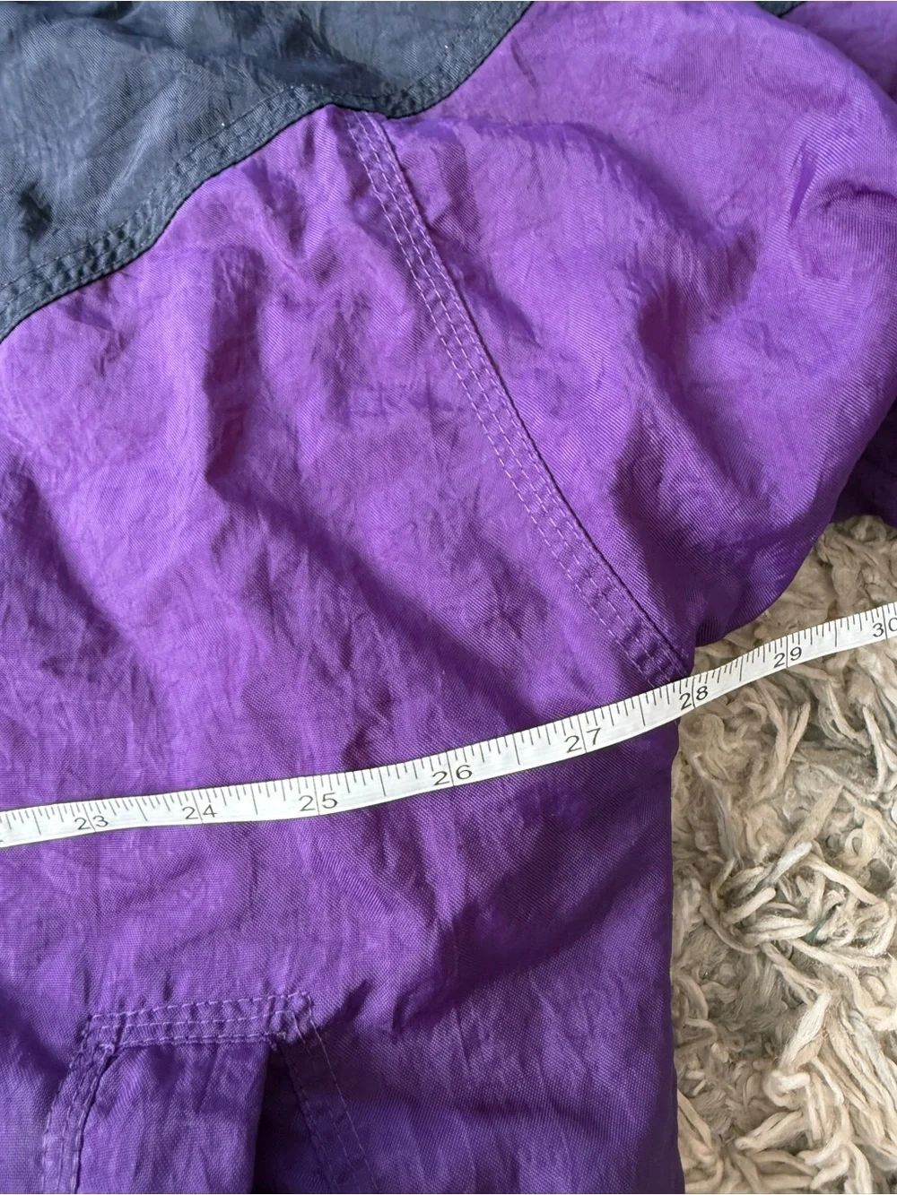 Vintage Adidas Trefoil Hooded Puffer Jacket Purple Black 90s Spellout Stripe L